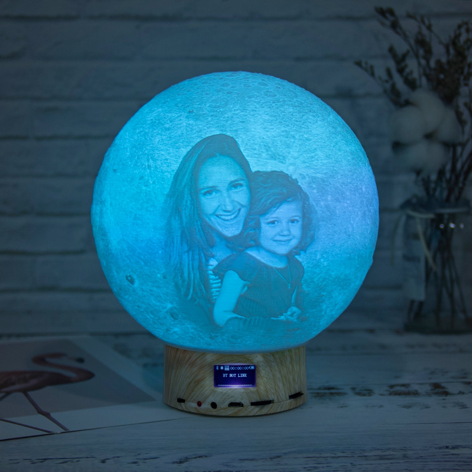 Customizable Bluetooth Portable Speaker Lamp LED Moon Lamp