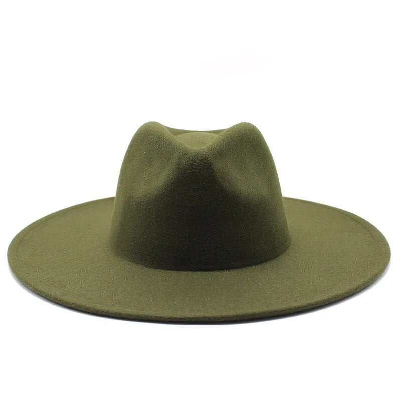 Sombrero Fedora clásico de ala ancha, de lana en blanco y negro, para hombre y mujer, plegable, para invierno, para bodas, iglesias, jazz 