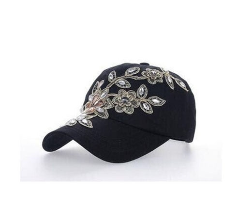 Women's Baseball Cap Diamond Painting Embroidery Flower Denim Snapback Hats Jeans Woman Female Cap Cowboy Summer Sun Hat