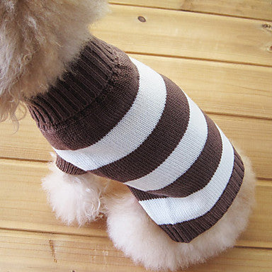 Autumn And Winter Pet Sweater Striped Pattern Twist Sweater Dog Clothing Supplies