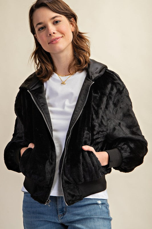 CHAQUETA BOMBER REVERSIBLE CON FORRO DE PELO PARA TODO CLIMA