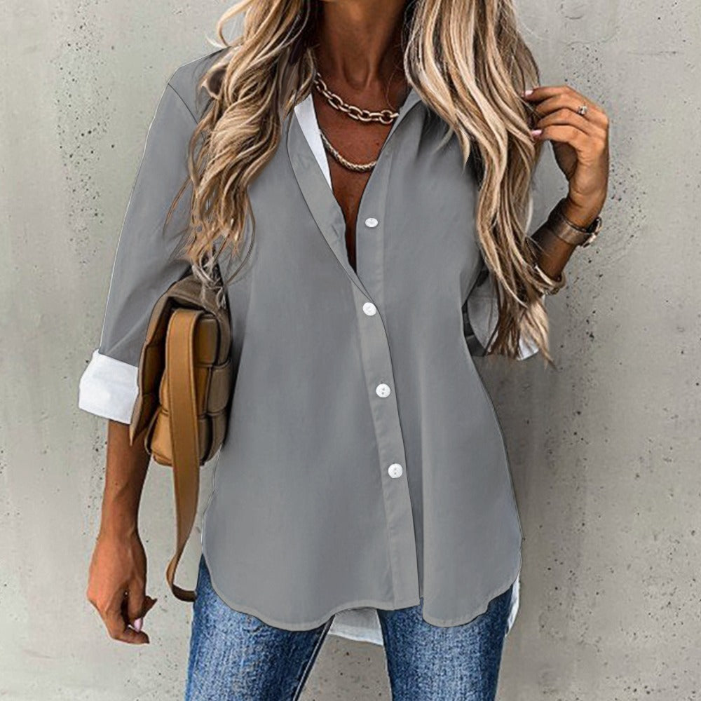 Qreatrz Cropped Hem Shirt