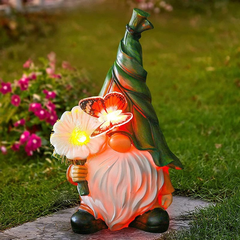 Lampe solaire d'extérieur nain décoration de jardin en résine