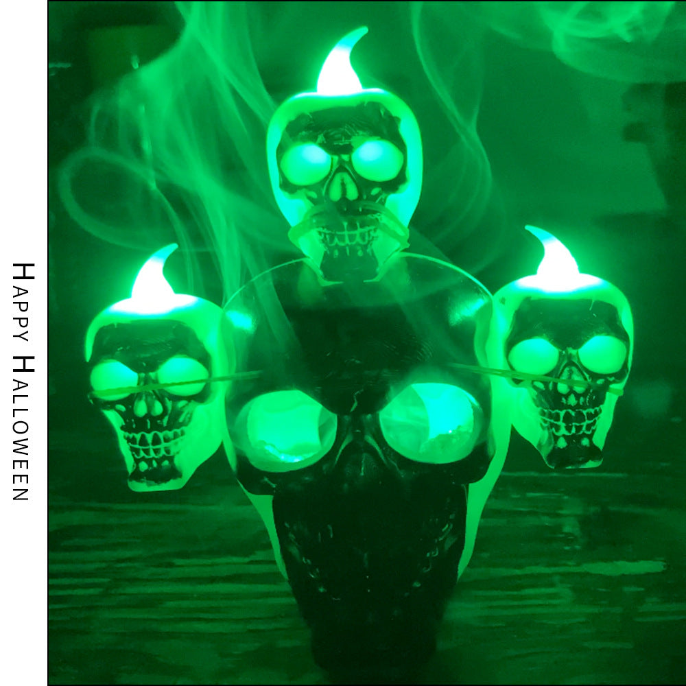 Halloween Skull with Lamp Decoration Halloween Decoration Smoke Skull Candle Lamp