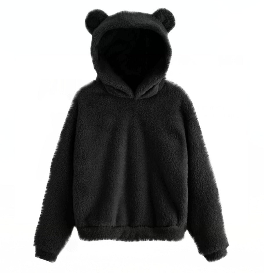 Pull à capuche chaud en peluche avec oreilles de lapin pour l'automne et l'hiver