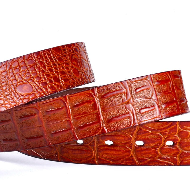 Men’s Genuine Leather Crocodile Pattern Belt