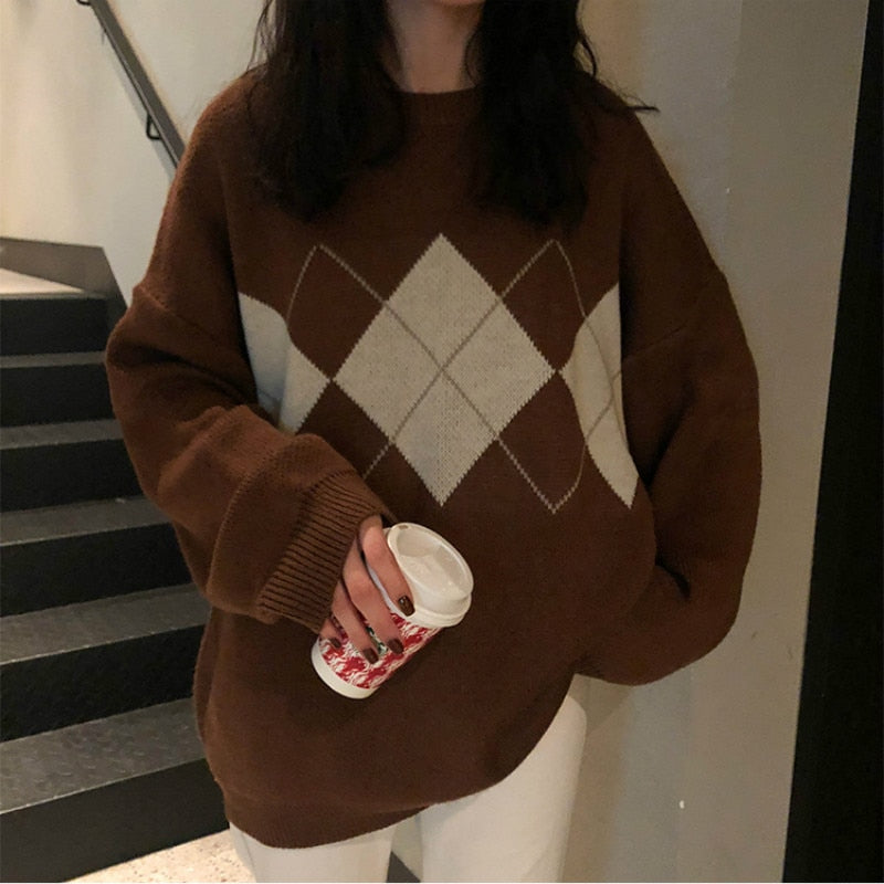 Women Knitted Sweater Fashion Oversized Pullovers Ladies Winter Loose Sweater