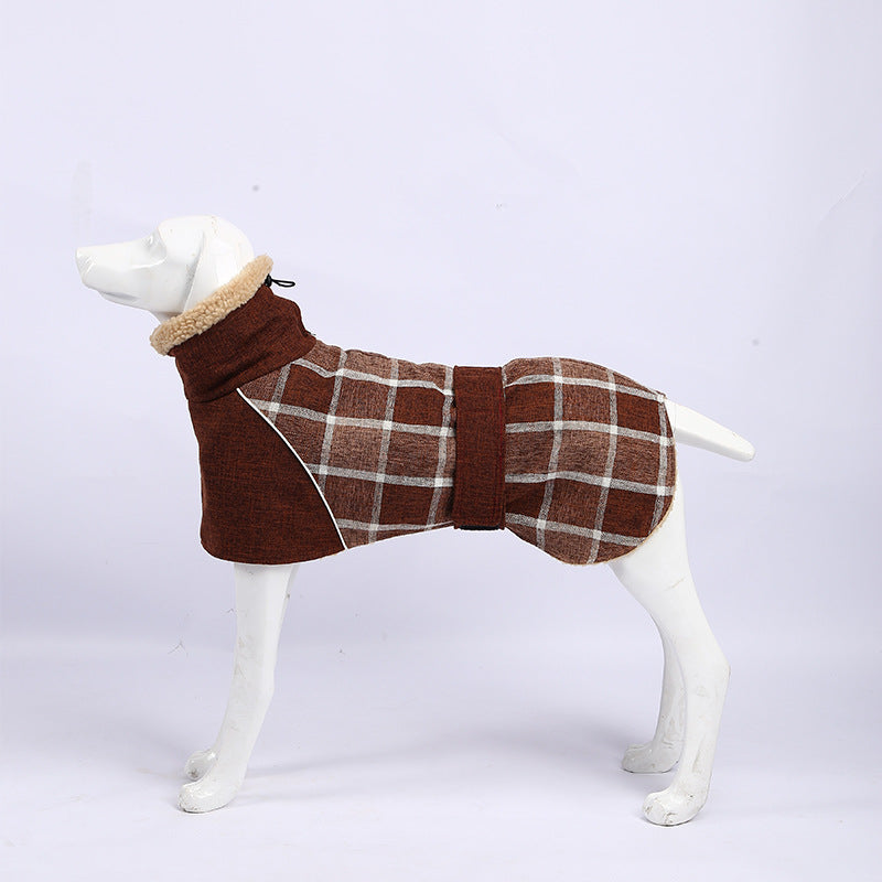 Ropa para mascotas Otoño e invierno Nueva chaqueta a cuadros Abrigo de algodón frío Suministros para mascotas