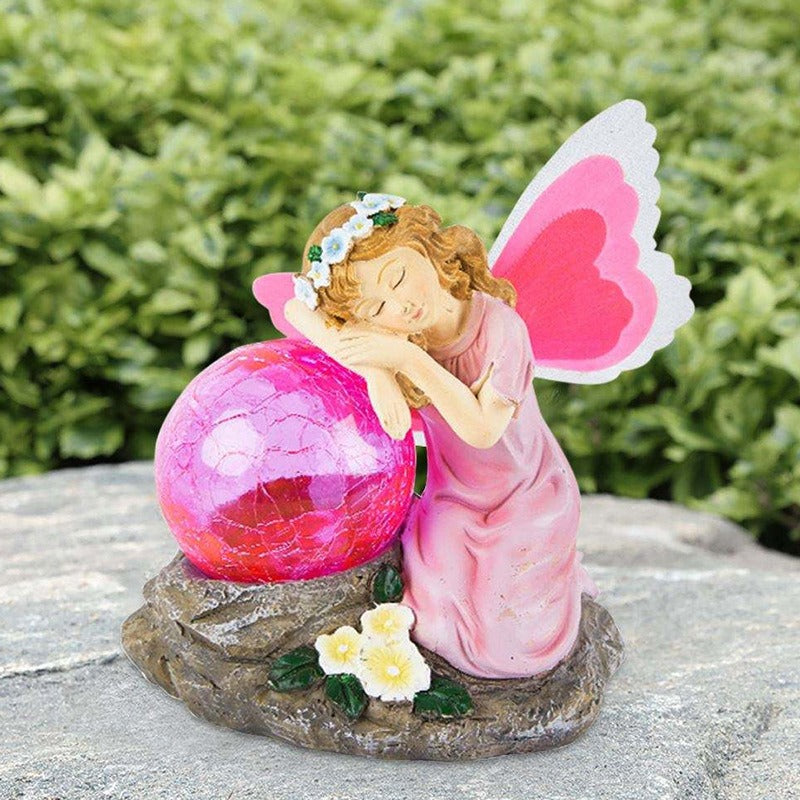 Solar Fairy Lamp Angel Resin Lamp Outdoor