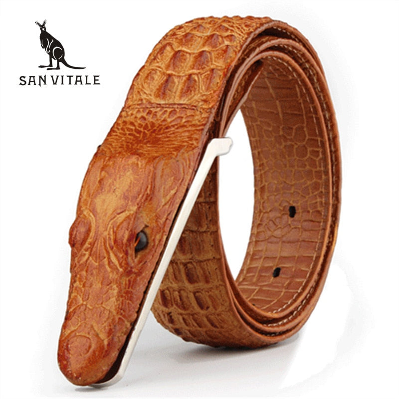 Mens Belts Luxury Leather Designer Belt Crocodile Hombre