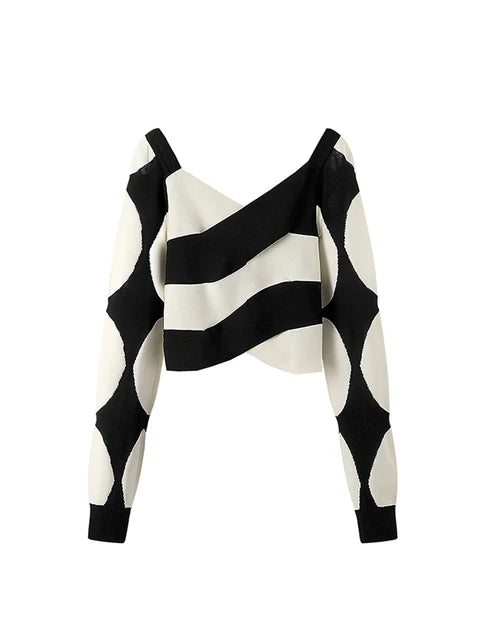 Women's Striped Pullover Knitted Sweater Fashion Long Sleeve Sweater