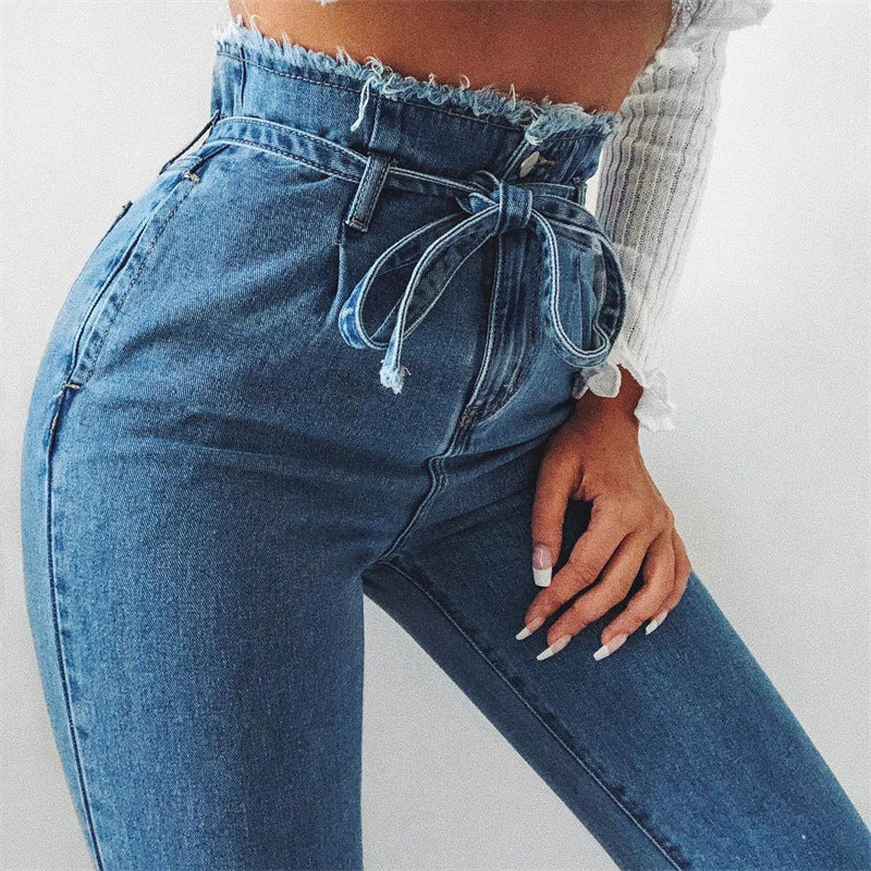 Women High Waist Jeans Sexy Jeans Harem Pants High Streetwear Stretch Pants Black Jeans Women