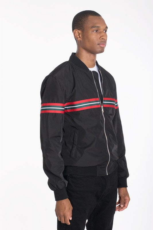 Luxury WOVEN TAPED BOMBER JACKET