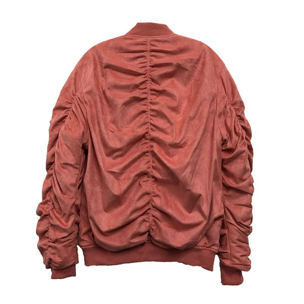 Weiv Mirosuede Scrunched Bomber Jacket