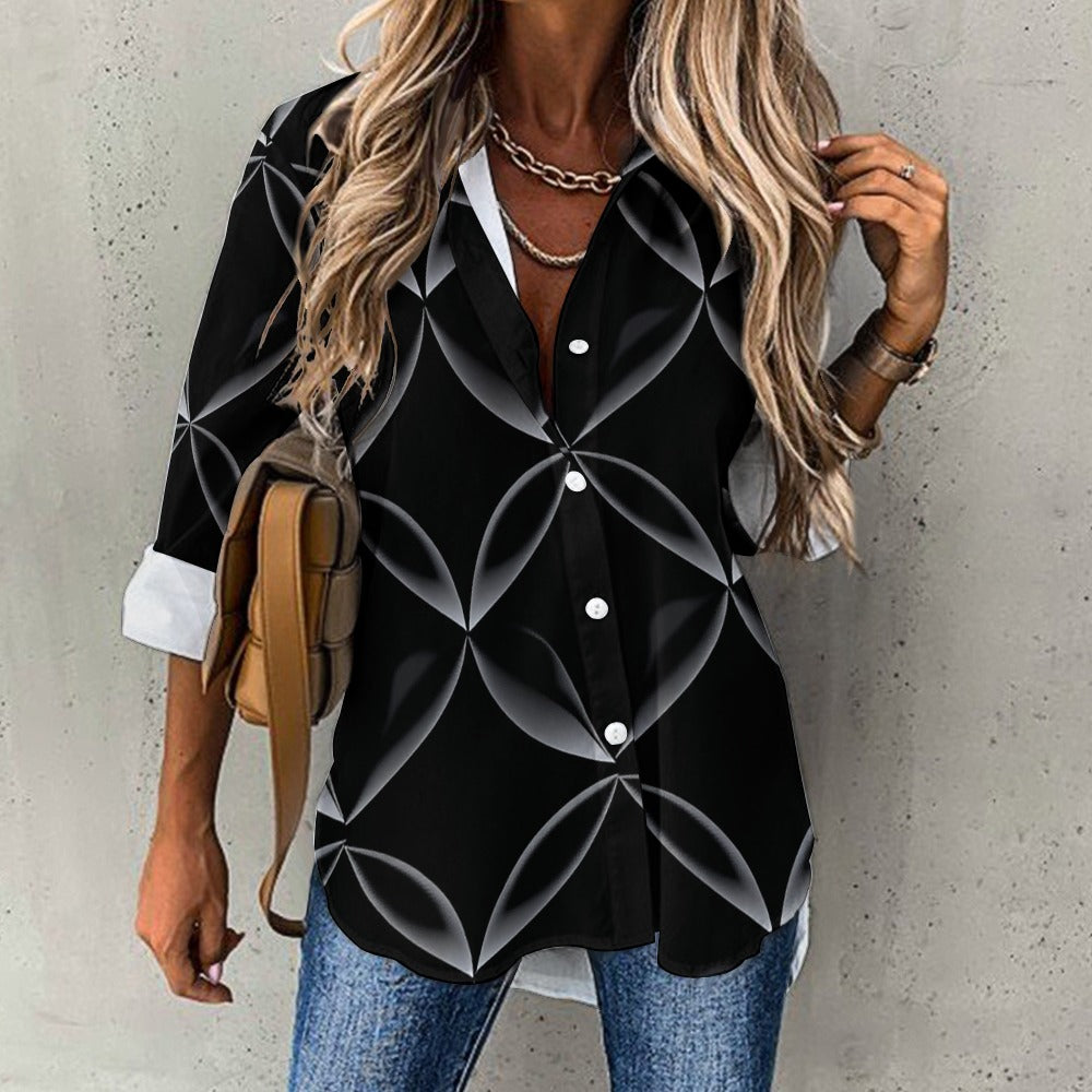 Qreatrz Cropped Hem Shirt