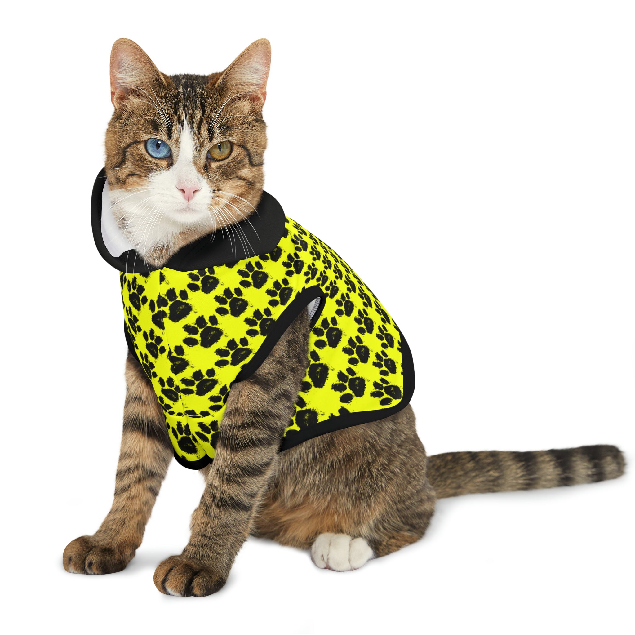 Sudadera con capucha para mascotas con estampado de patas Qreative