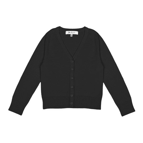 Cardigan à manches longues et col en V pour fille