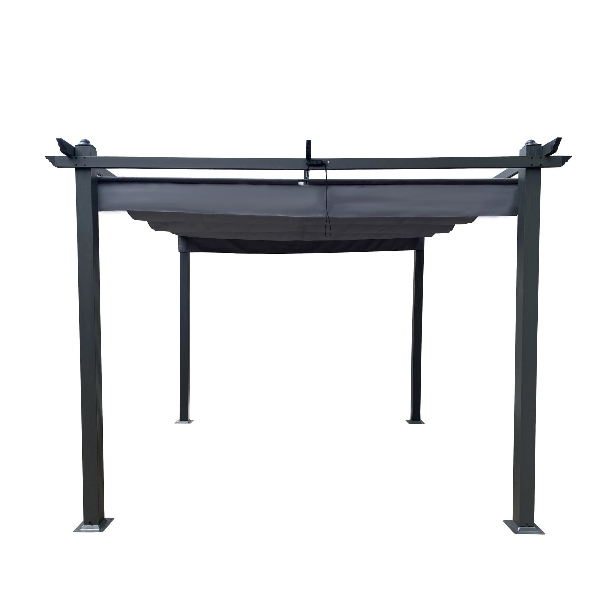 10x10 Ft Outdoor Patio Retractable Pergola With Canopy - Qreatrz Fashion and Design LLC