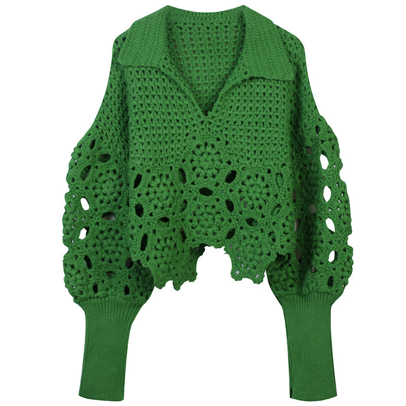 Socialite Crochet Lantern Sleeve Top