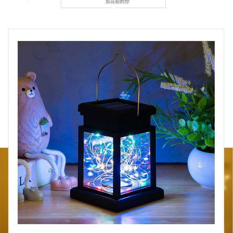 Solar Retro Palace Lamp Atmosphere Landscape Garden Outdoor Waterproof Wall Hanging Courtyard Star Candle Wind Lamp