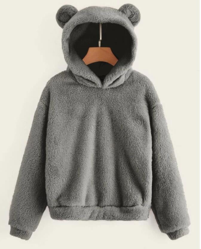 Pull à capuche chaud en peluche avec oreilles de lapin pour l'automne et l'hiver