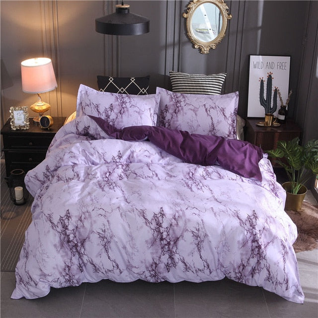 Modern Marble Printed Bedding Set Queen Size 2pcs/3pcs Duvet Cover Set Bed Linen Quilt Cover