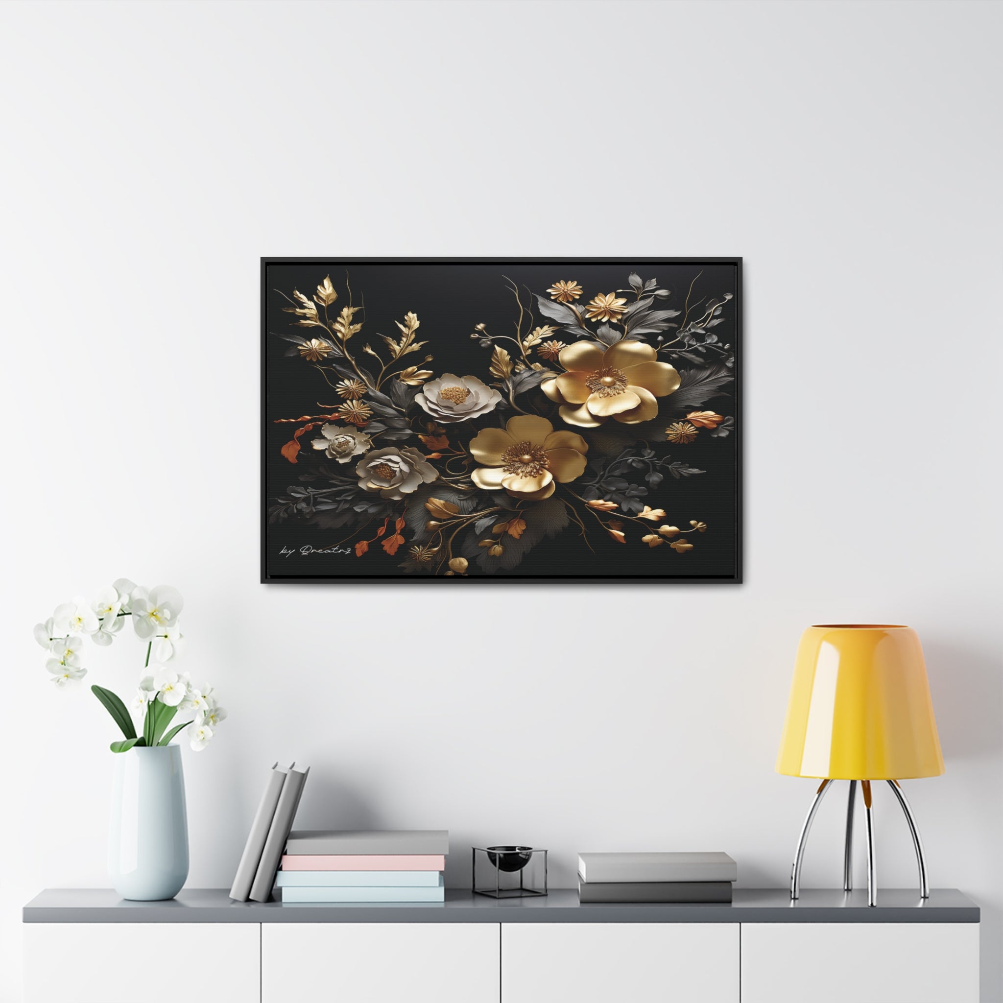 Shimmering in Gold Gallery Canvas Wraps, Horizontal Frame