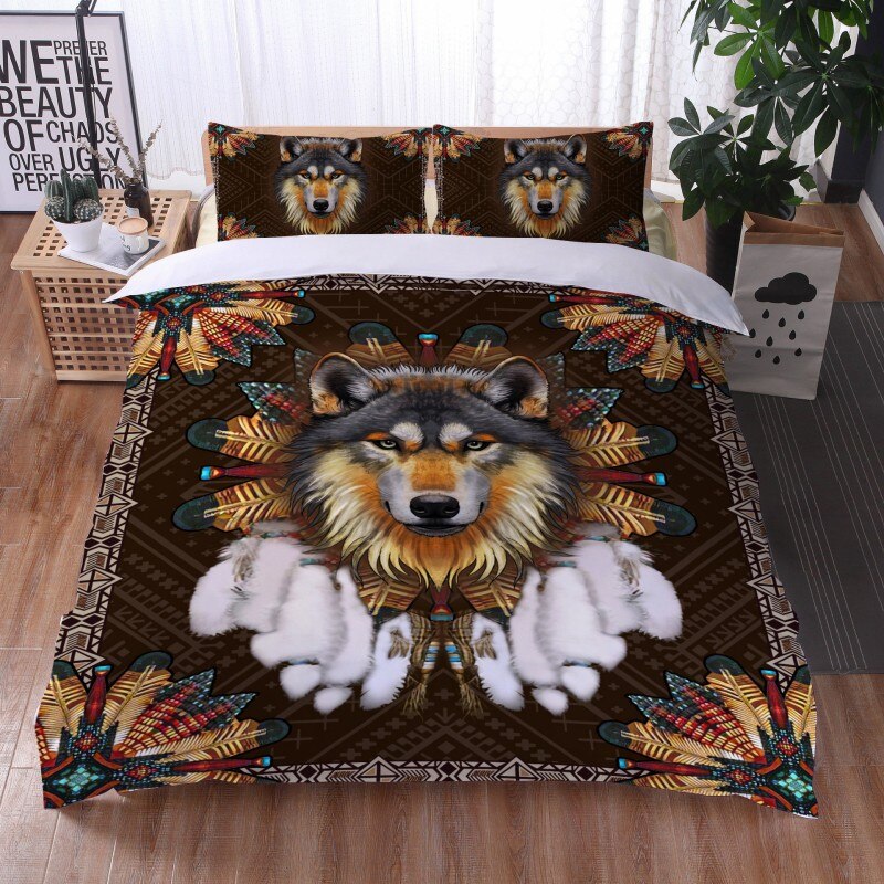 Fashionable 3 Pieces Bohemian Style Bedding Set Large Mandala Feather Printed Duvet Cover With Pillowcase Not Included Sheets