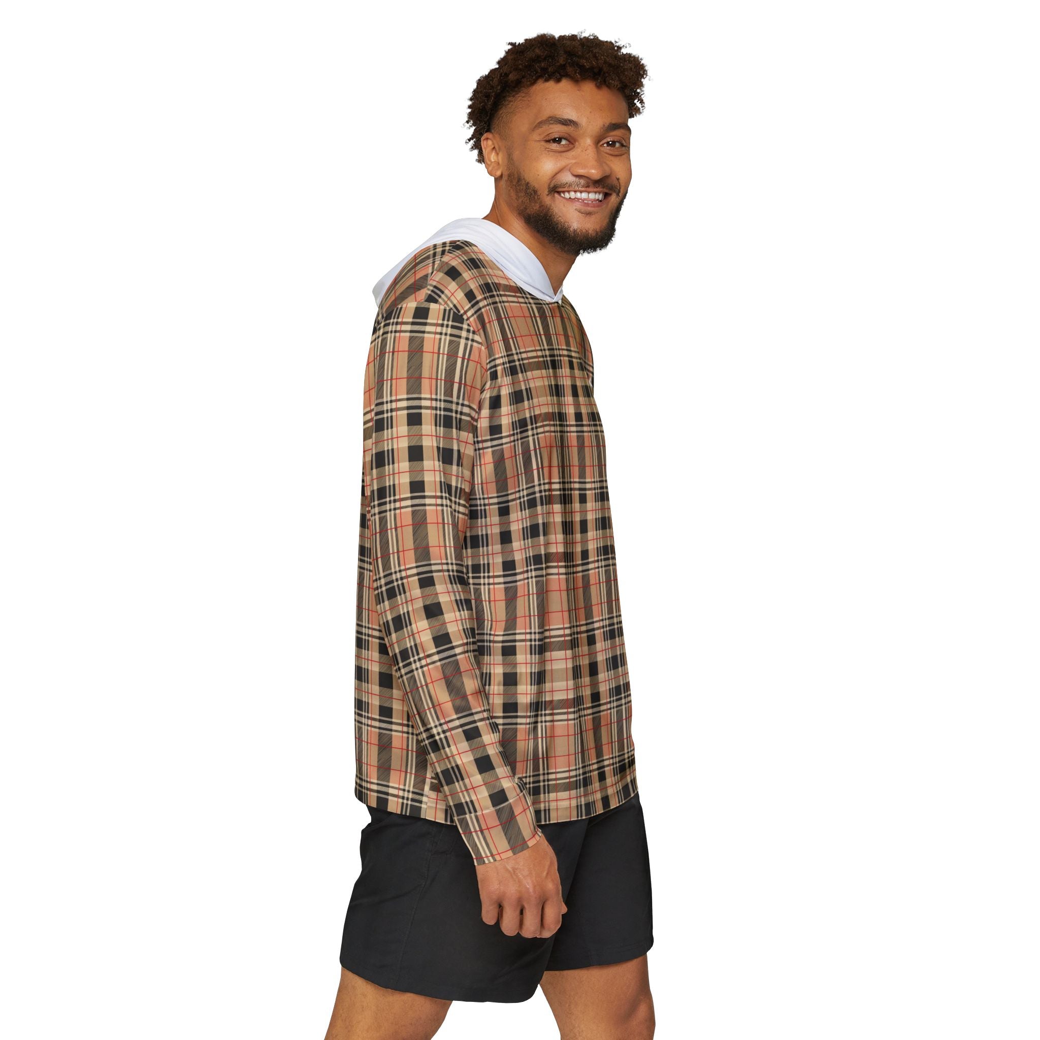 Qreatrz Plaid Men’s Sports Warmup Hoodie