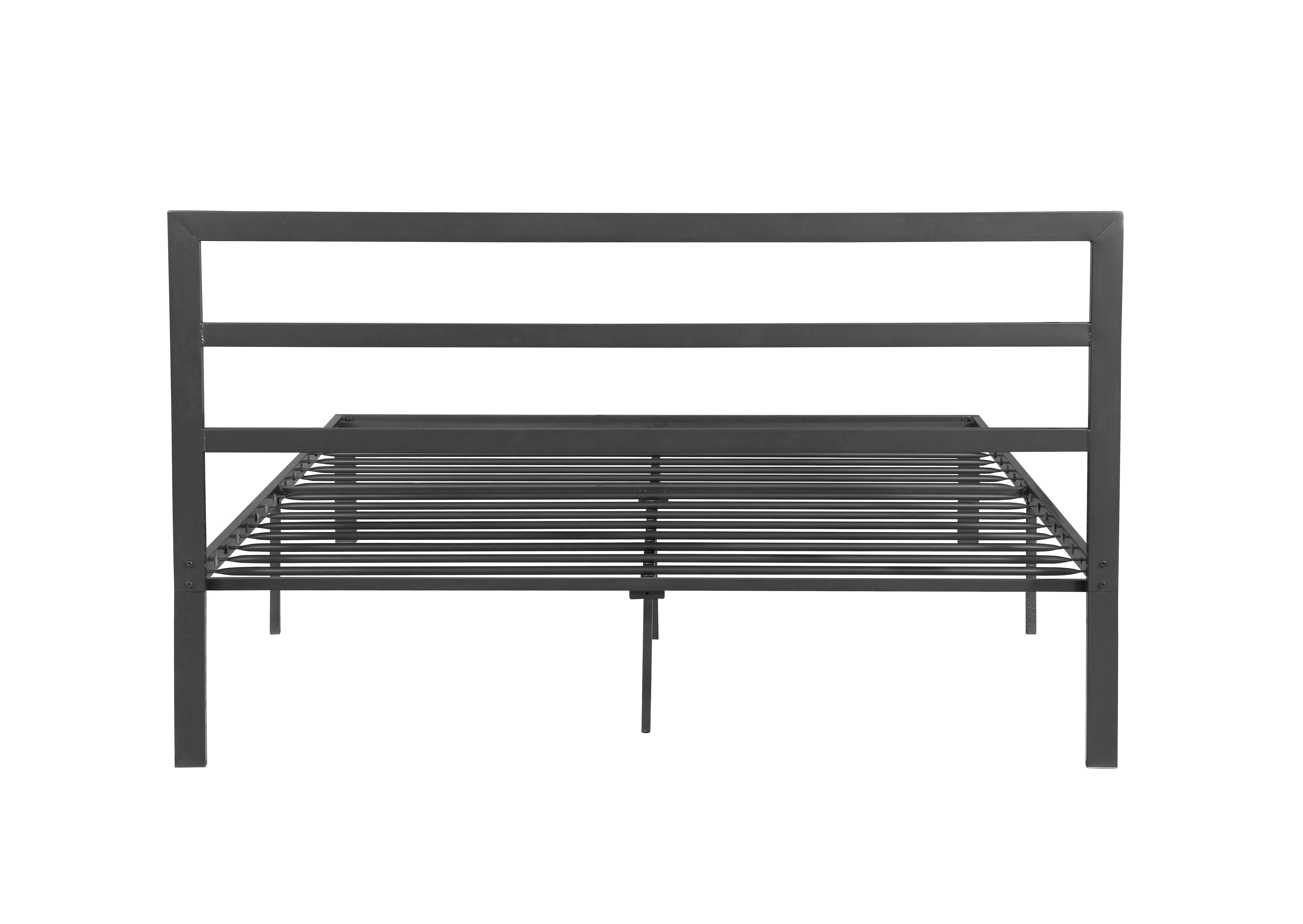 Cadre de lit Queen Size en métal avec tête de lit gris anthracite