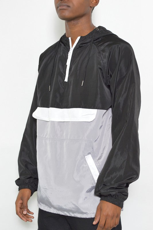 Veste Anorak Color Block Pull Coupe-vent