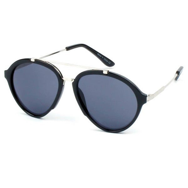 Retro Round Brow-Bar Fashion Sunglasses