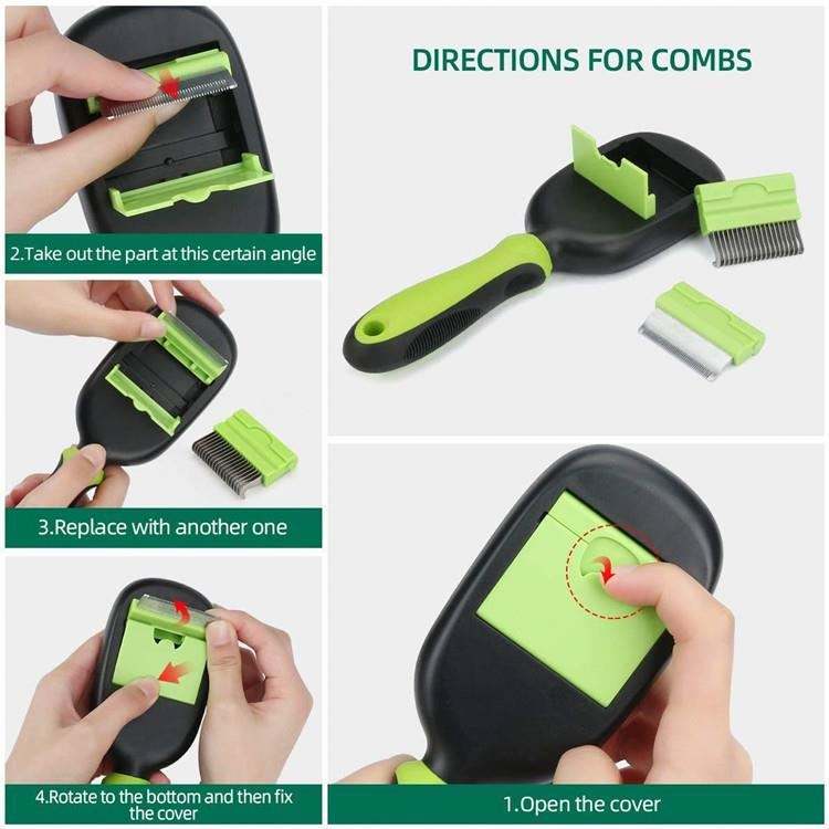 Pet Comb Pet Brush Open Knot Comb Five-In-One Multi-Function Pet Can Comb Cat And Dog Hair Removal Brush Fading Needle Comb Set