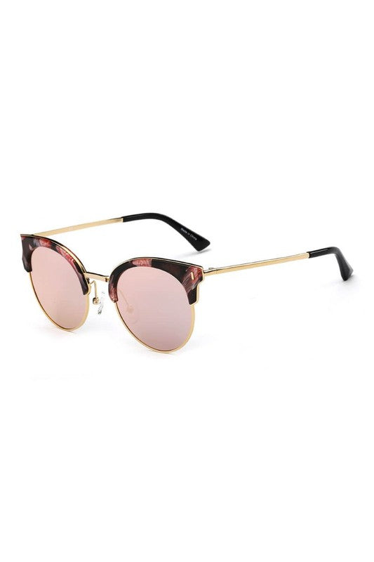 Gafas de sol polarizadas redondas con forma de ojo de gato para mujer