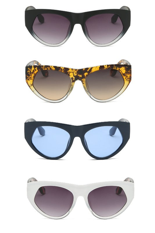 Gafas de sol de moda con forma de ojo de gato y redondas para mujer