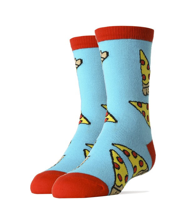 Calcetines divertidos para niños con diseño de pizza y fiesta