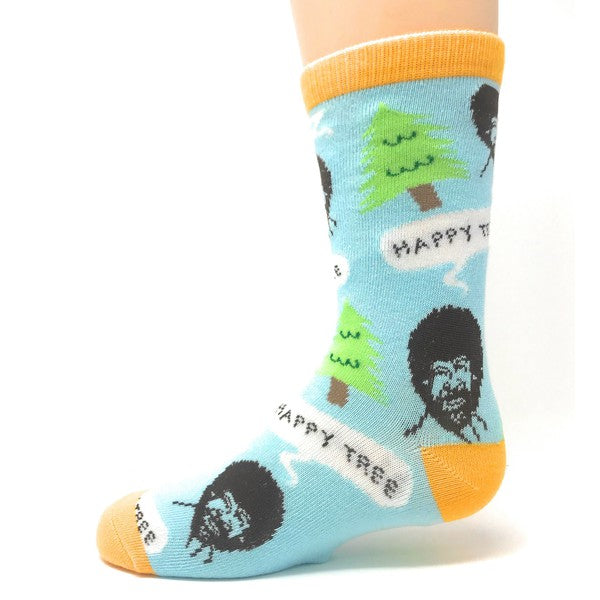 Calcetines divertidos para niños Bob Ross Happy Tree