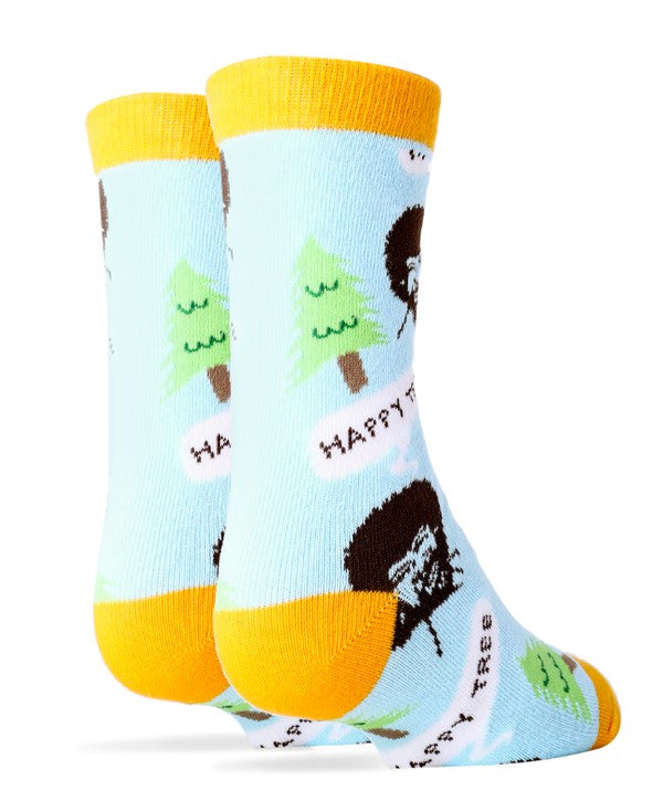 Calcetines divertidos para niños Bob Ross Happy Tree