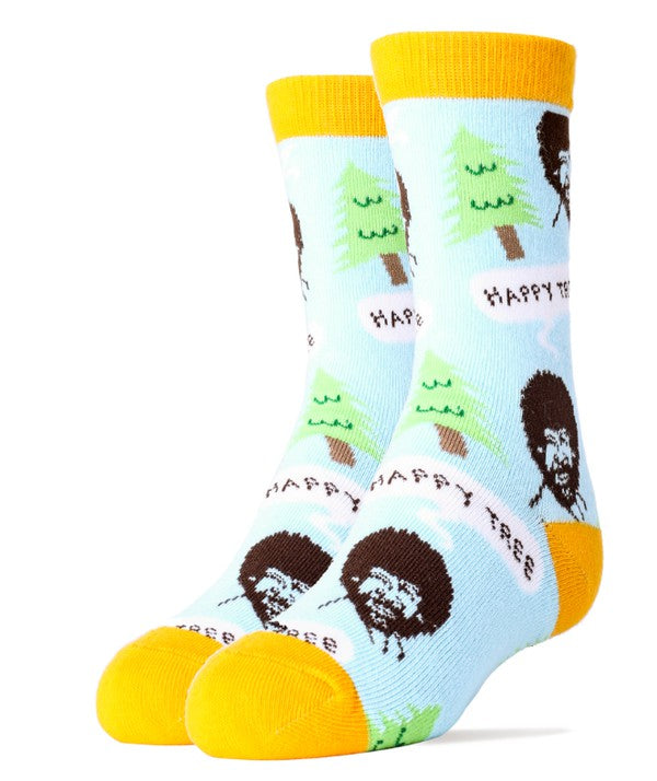 Calcetines divertidos para niños Bob Ross Happy Tree