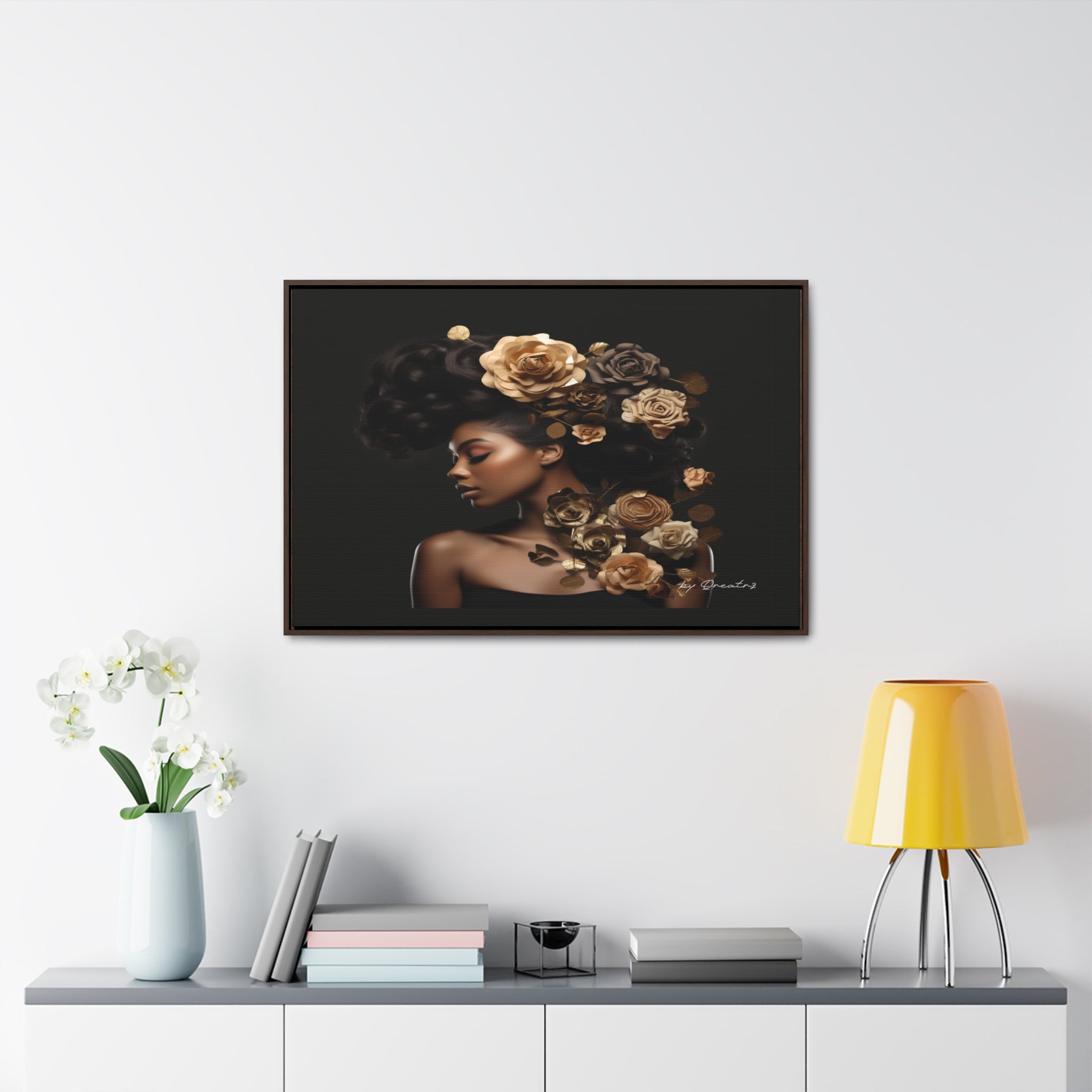 Shimmering in Gold - The Rose Collection - Gallery Canvas Wraps - Horizontal Frame