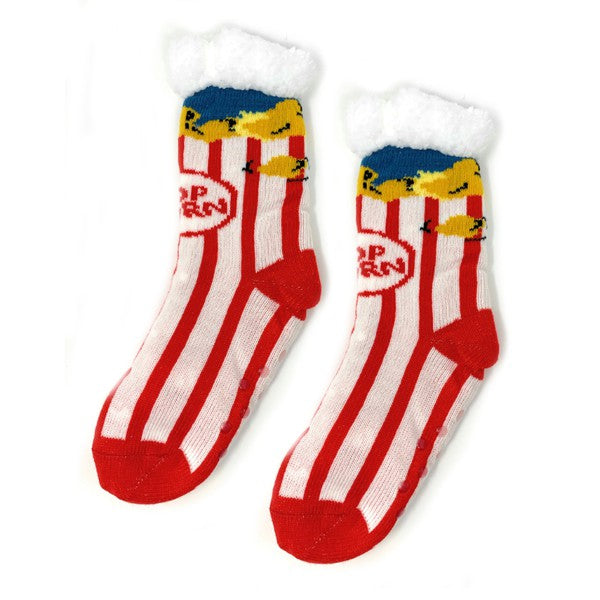 Chaussons-chaussettes en sherpa pour enfants - Box o' Popcorn