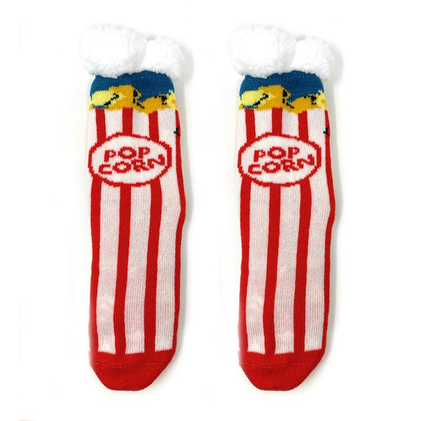 Chaussons-chaussettes en sherpa pour enfants - Box o' Popcorn