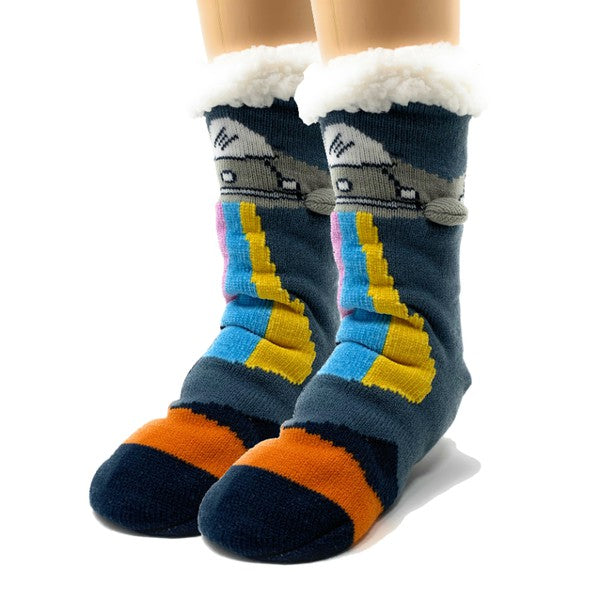 Chaussons-chaussettes Sherpa pour enfants - UFO Real