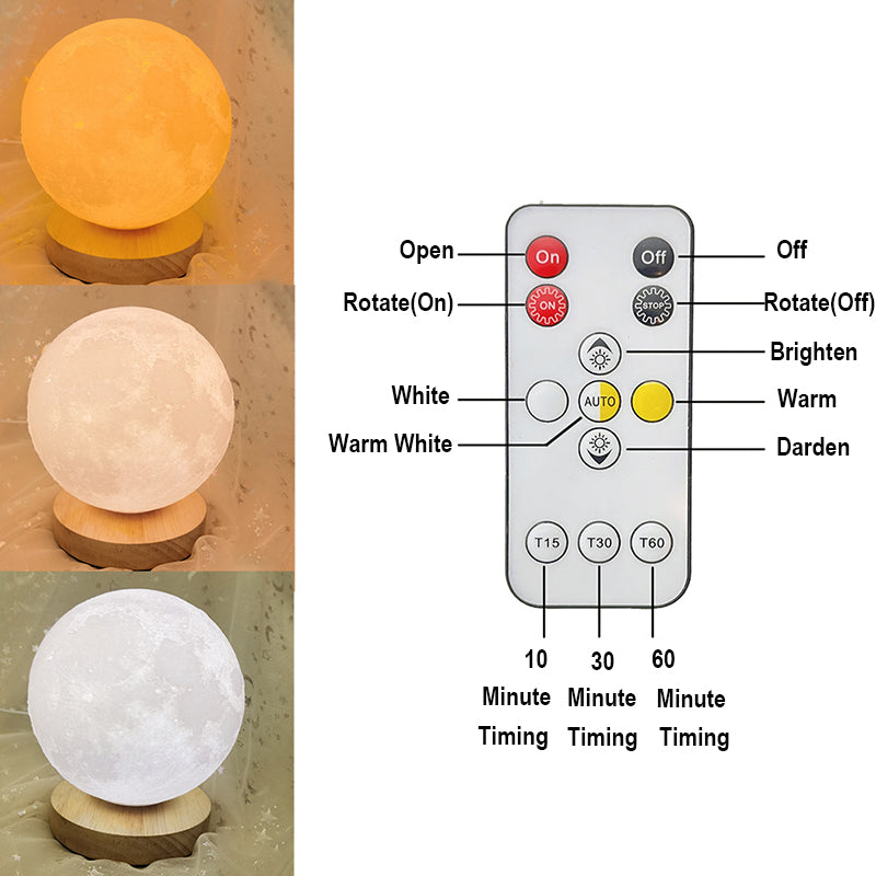 Lámpara de luna giratoria Lámpara de luna con voz inteligente Lámpara de planeta nuevo Lámpara de mesita de noche para dormitorio Lámpara colgante