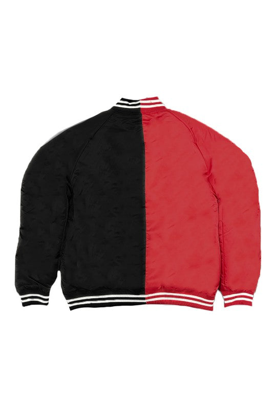 Color Block Two Tone Varsity Jacket