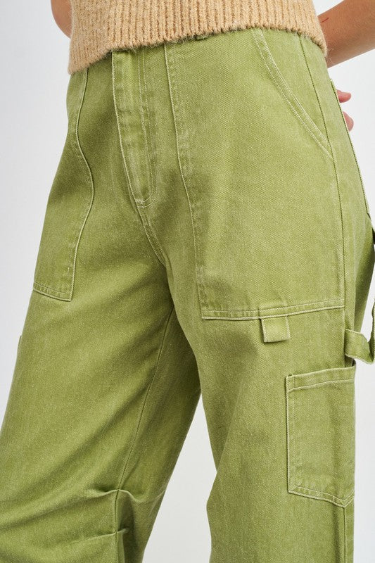 HIGH RISE FIT CARGO PANTS