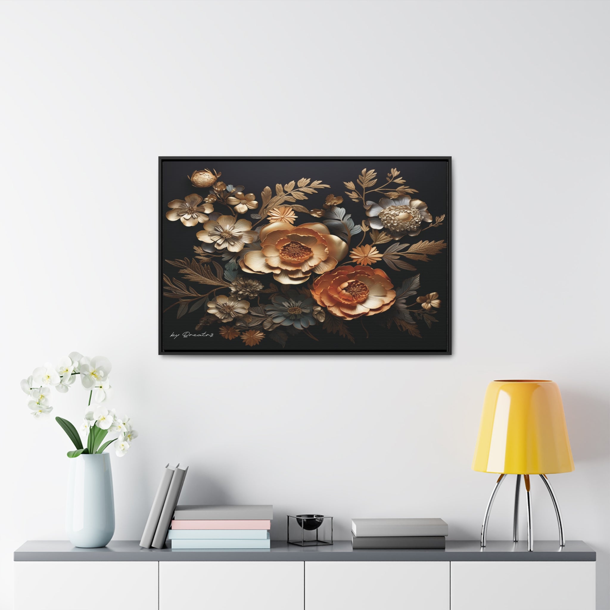 Shimmering in Gold Gallery Canvas Wraps, Horizontal Frame