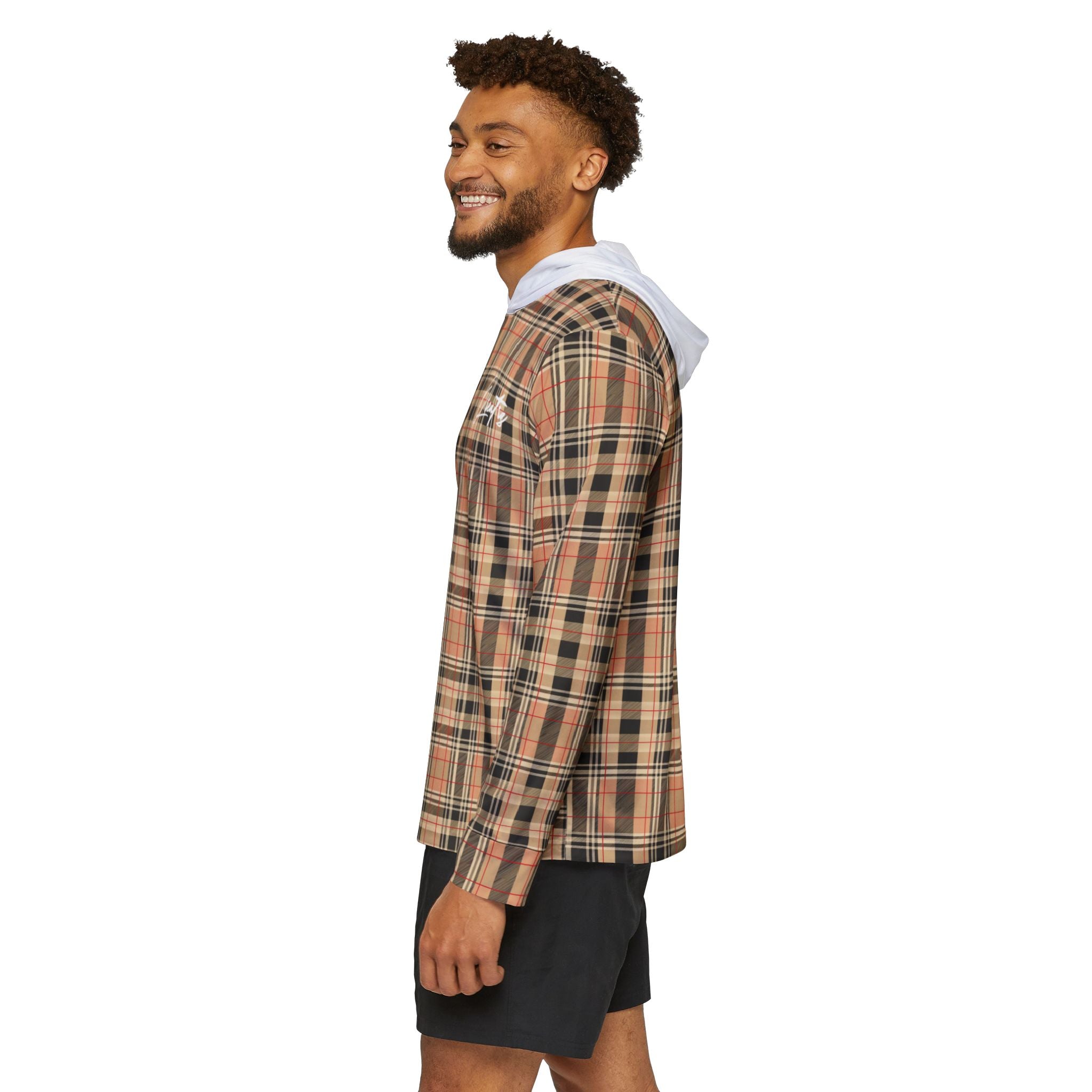 Qreatrz Plaid Men’s Sports Warmup Hoodie