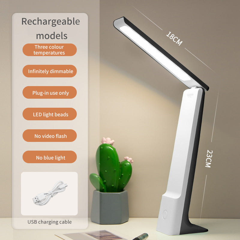 USB Rechargeable Eye Protection Desk Lamp Led Study Touch Folding Student Children Reading Bedside Lamp