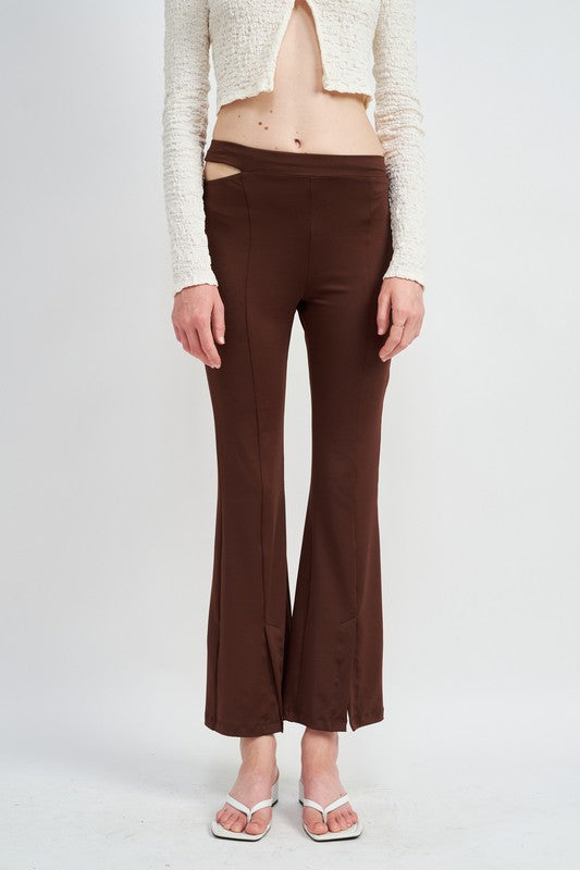 HIGH WAISTED SPLIT HEM PANTS